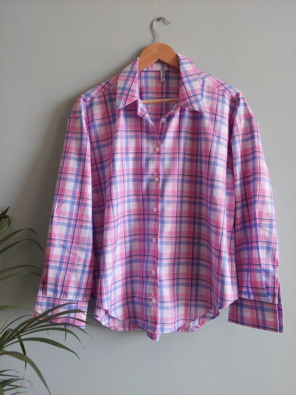 Pink checked cotton shirt - Image 2