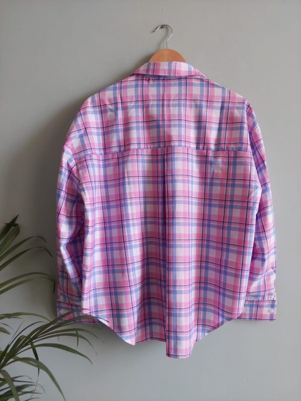 Pink checked cotton shirt - Image 3