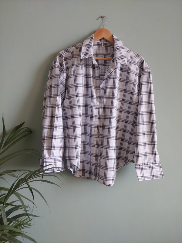 White and Black checked cotton shirt