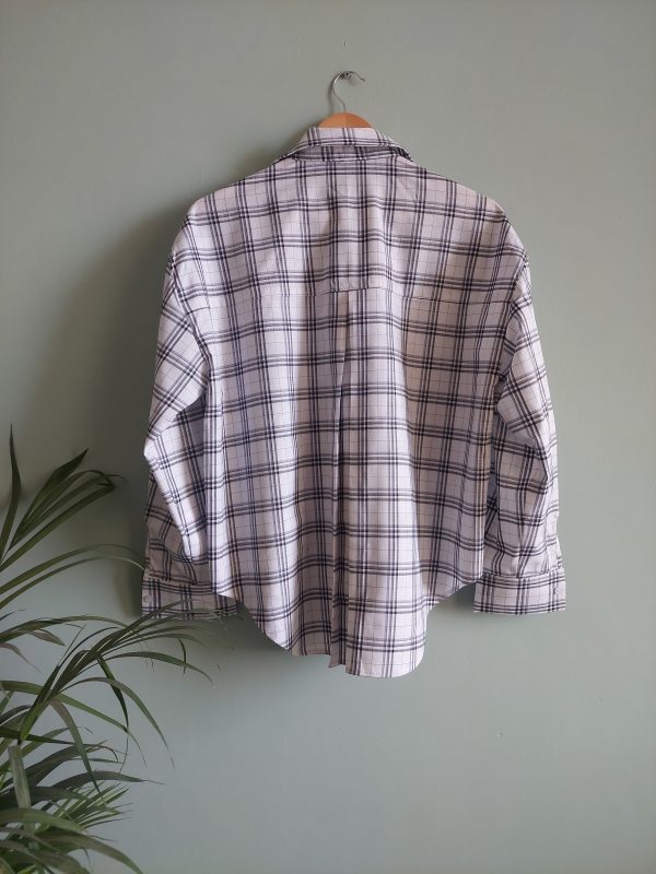 White and Black checked cotton shirt - Image 2