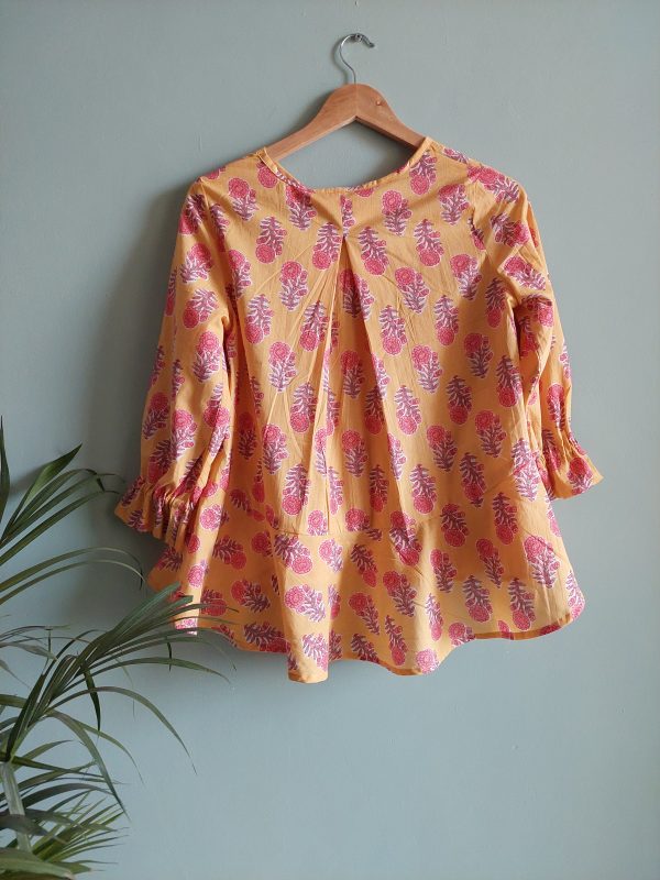 Yellow printed cotton top - Image 2