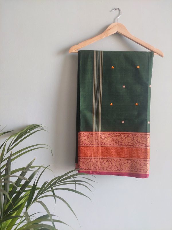 Handloom cotton saree NAKSH/SA/3f/424 - Image 4