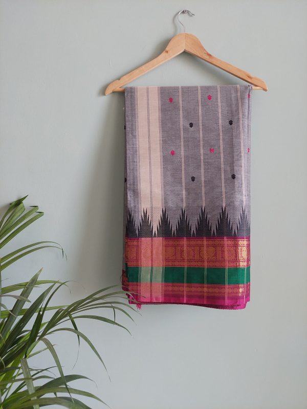 Handloom cotton saree NAKSH/SA/9f/424 - Image 2