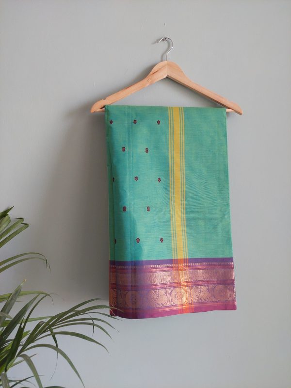 Handloom cotton saree NAKSH/SA/10d/424 - Image 4