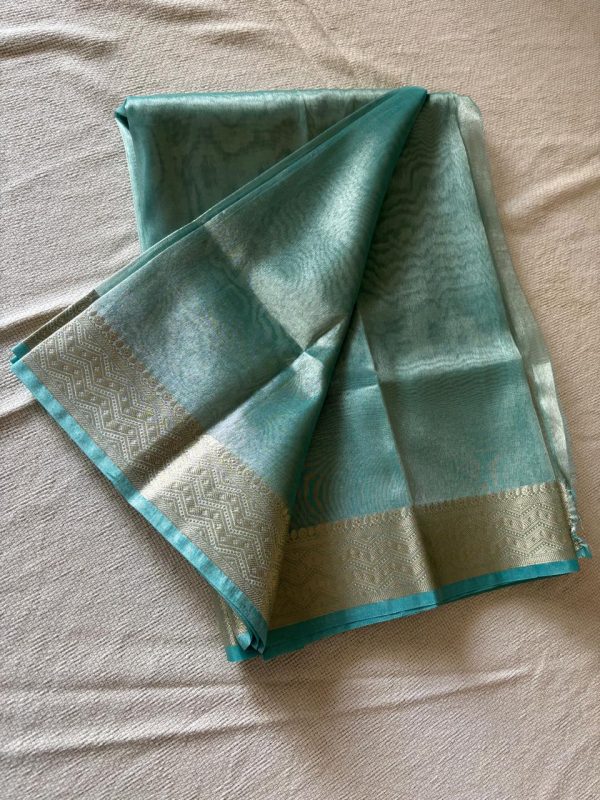 Tissue saree - Teal color NAKSH/TS/1/1024 - Image 3