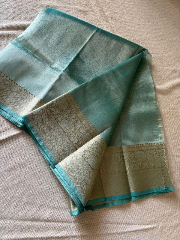 Tissue saree - Teal color NAKSH/TS/1/1024 - Image 2