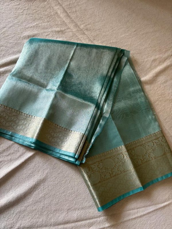 Tissue saree - Teal color NAKSH/TS/1/1024